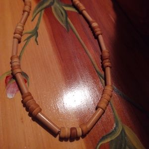 Vintage 19" wooden beaded necklace